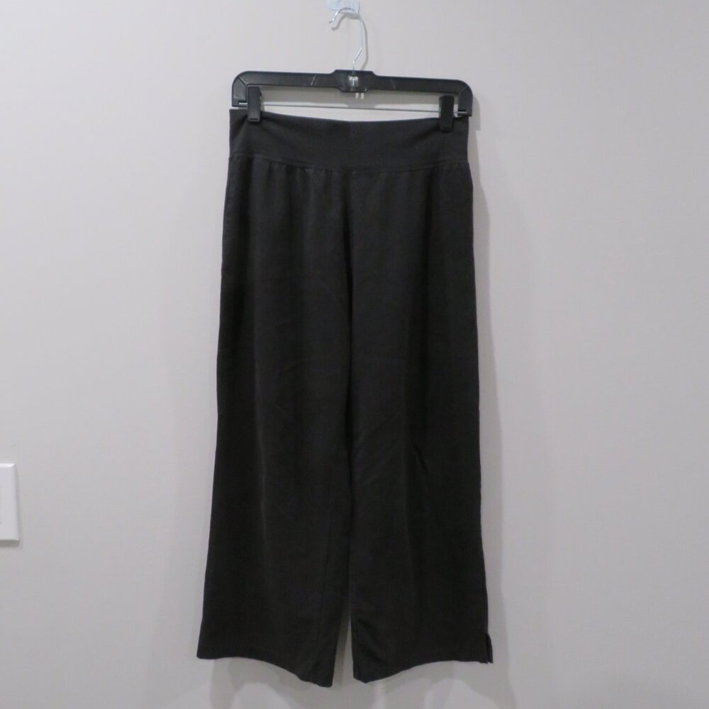 One Step Ahead Black Crop Wide Leg Stretch Pants medium